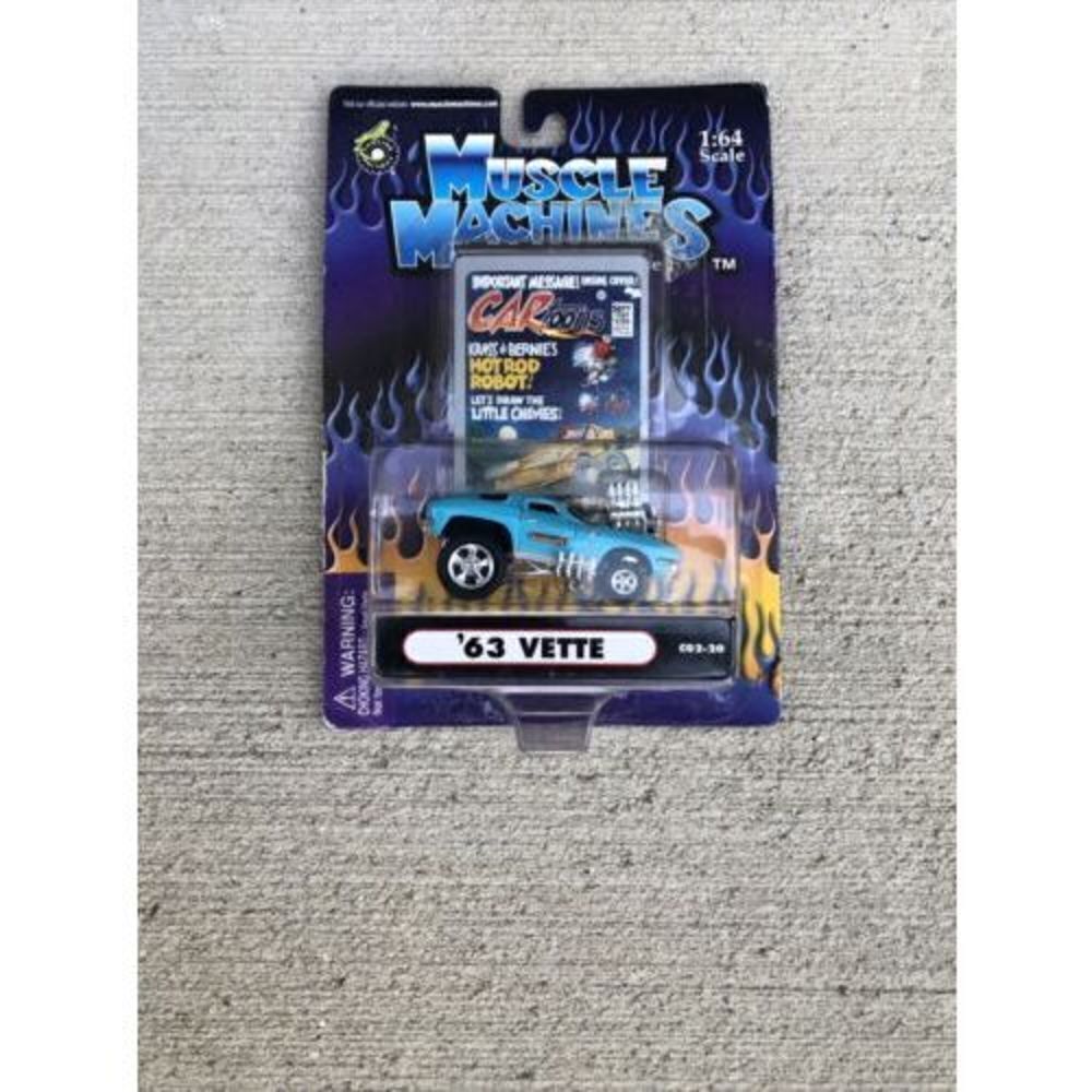 Muscle Machines Cartoons 1963 Vette Light Blue 1/64 Scale